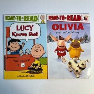 Ready to Read Charlie Brown and Olivia Childrens Books Paperback Set of 2